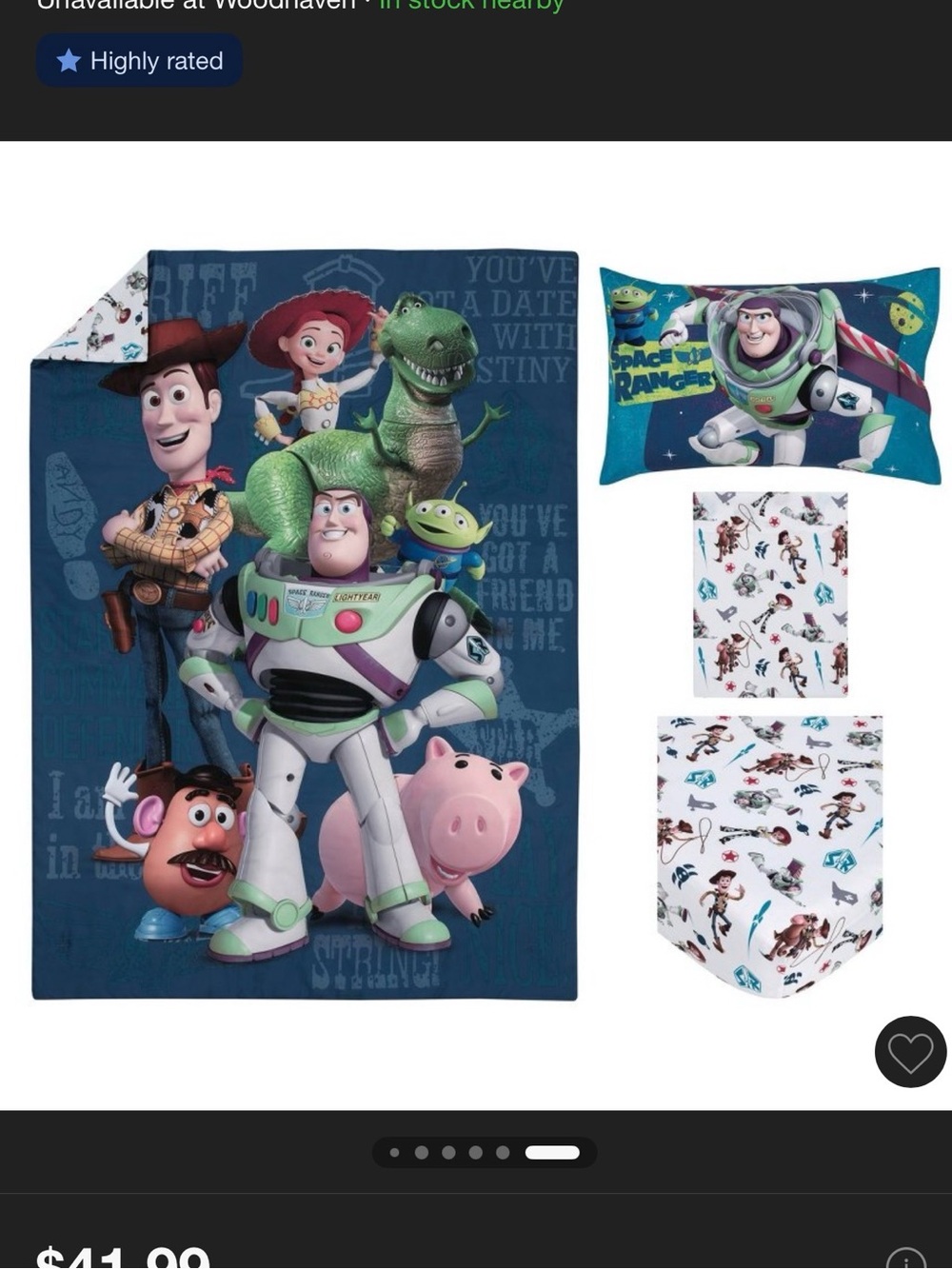 Disney Toy Story Toddler Comforter Set